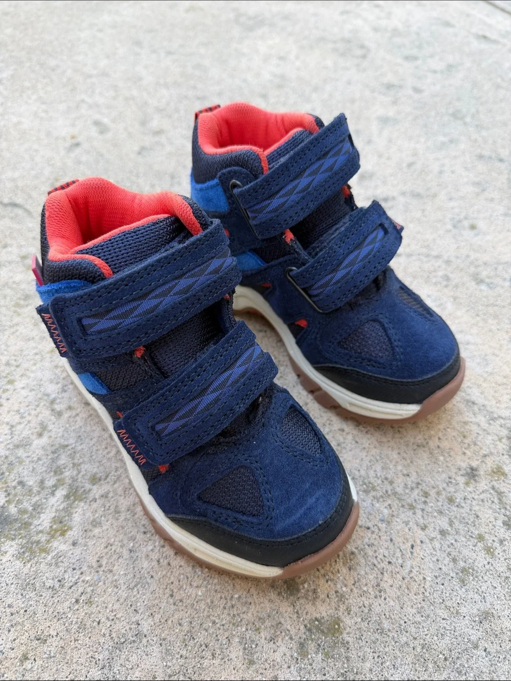 L.L. Bean Trail Model Hiker Lace Free Navy Blue Waterproof Boots Toddler Size 10